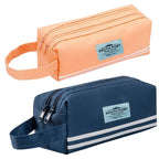 CARTUCHERA ESCOLAR IMPERMEABLE DOBLE CIERRE SOUTH PORT - AZUL - ROSA