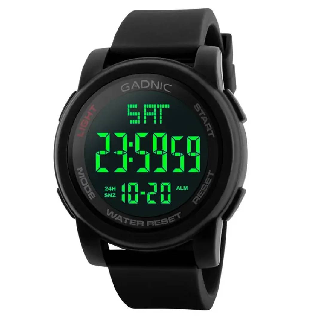 RELOJ DIGITAL GADNIC APOLO - SUMERGIBLE 50mts - NEGRO