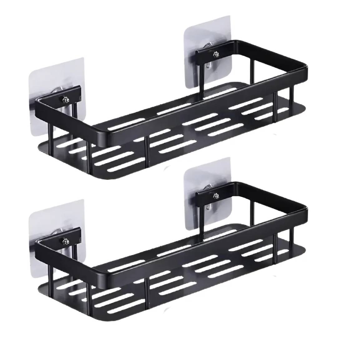 PACK 2 ESTANTES REPISAS METALICO ADHESIVO - NEGRO