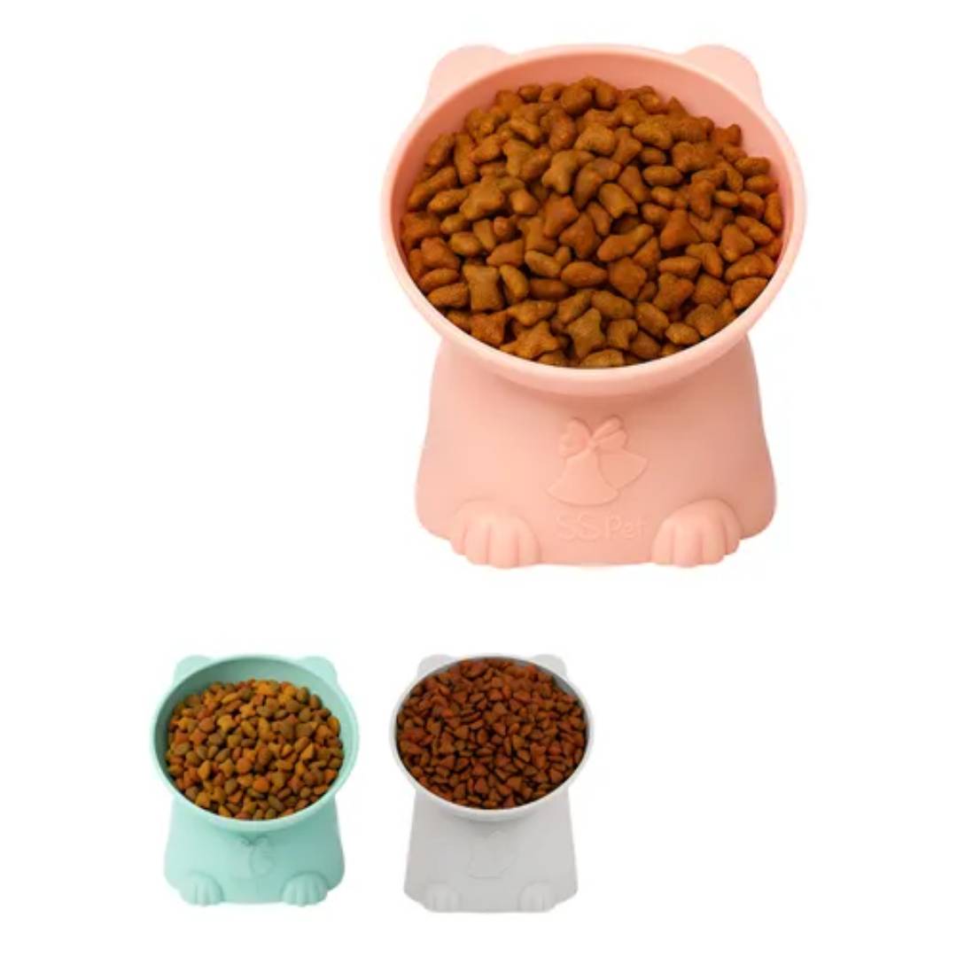 COMEDERO BEBEDERO PLATO ALTO INCLINADO GATO