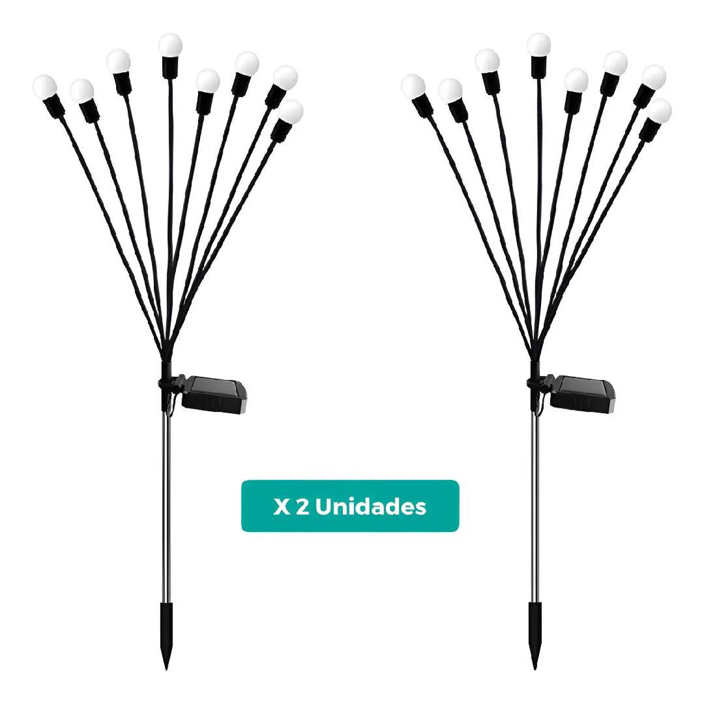 ESTACA LED SOLAR RAMO 8 BOMBILLAS - 2unidades