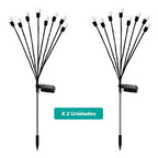 ESTACA LED SOLAR RAMO 8 BOMBILLAS - 2unidades