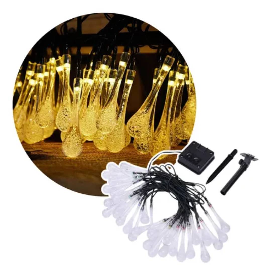 GUIRNALDA GOTA SOLAR LED CALIDA - 4,5mts
