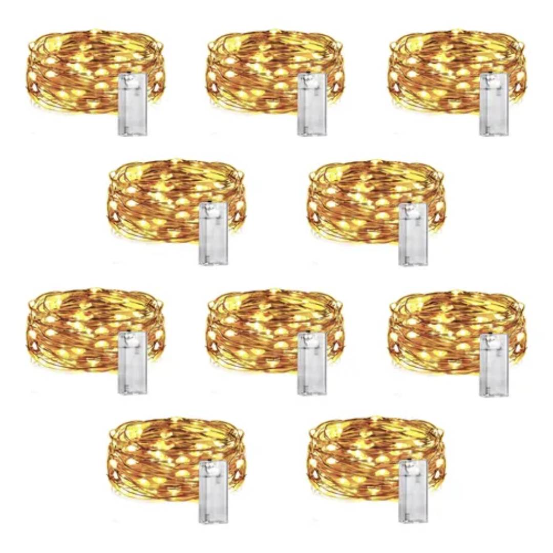 PACK 10 GUIRNALDAS MICROLED ALAMBRE CALIDAS - 3mts