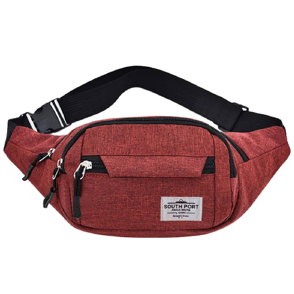 RIÑONERA UNISEX BANDEROLA SOUTH PORT - AZUL - ROJO