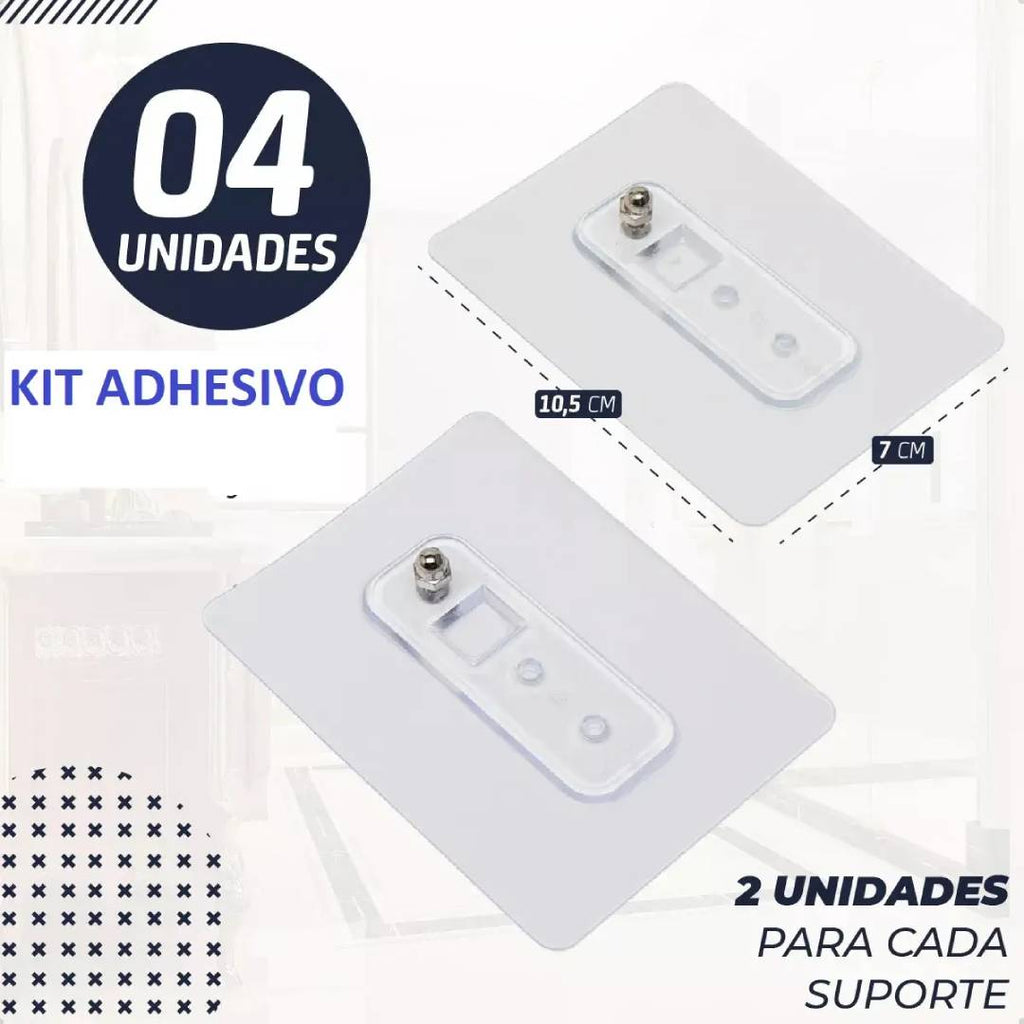 PACK 2 ESTANTES REPISAS METALICO ADHESIVO - NEGRO