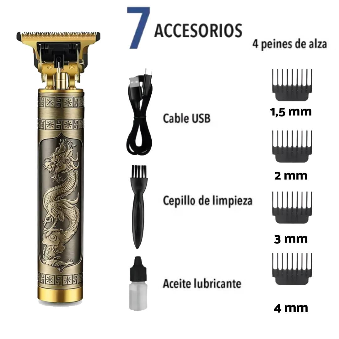 AFEITADORA, CORTE PELO, PATILLERA, VINTAGE DRAGON DORADO T-BLADE