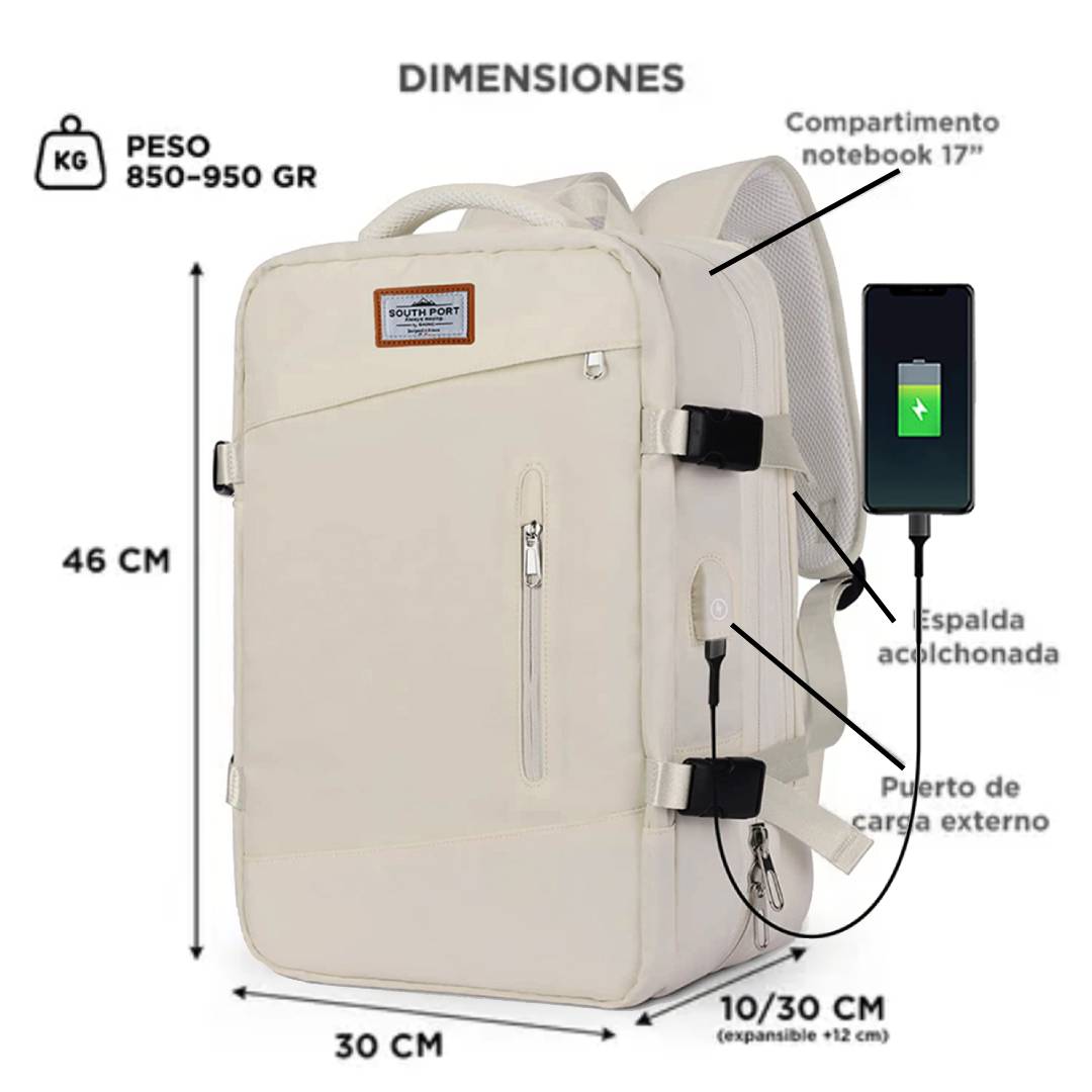 MOCHILA VIAJE CARRY ON SOUTH PORT EXPANSIBLE