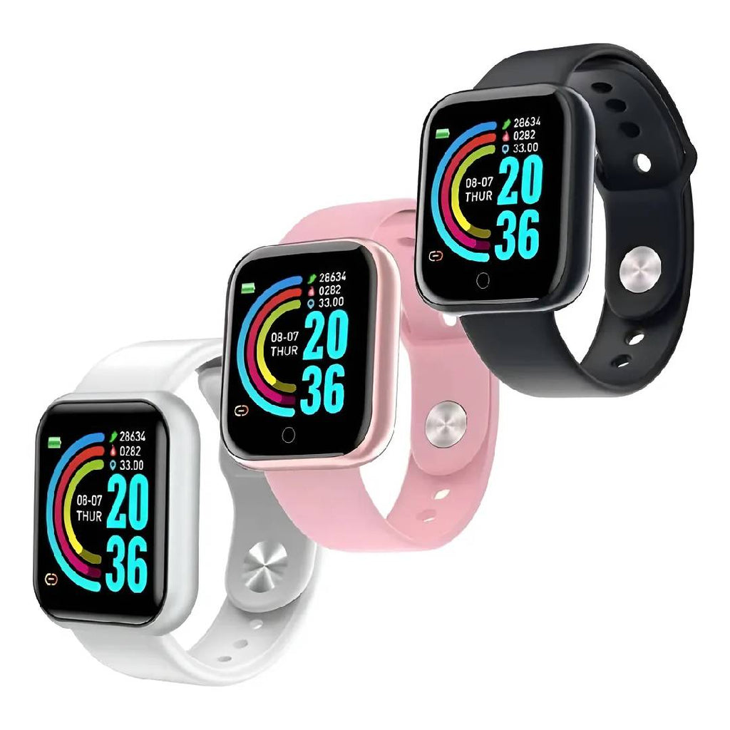 SMARTWATCH HOLMI D20 - BLANCO - NEGRO - ROSA