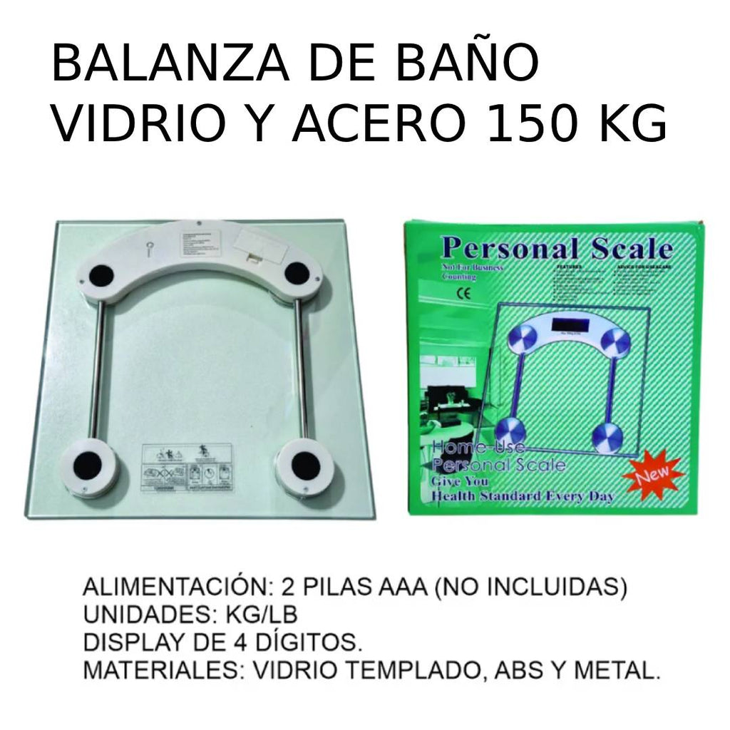 BALANZA DIGITAL VIDRIO LCD - 30x30cm - 150kg