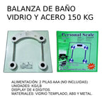 BALANZA DIGITAL VIDRIO LCD - 30x30cm - 150kg