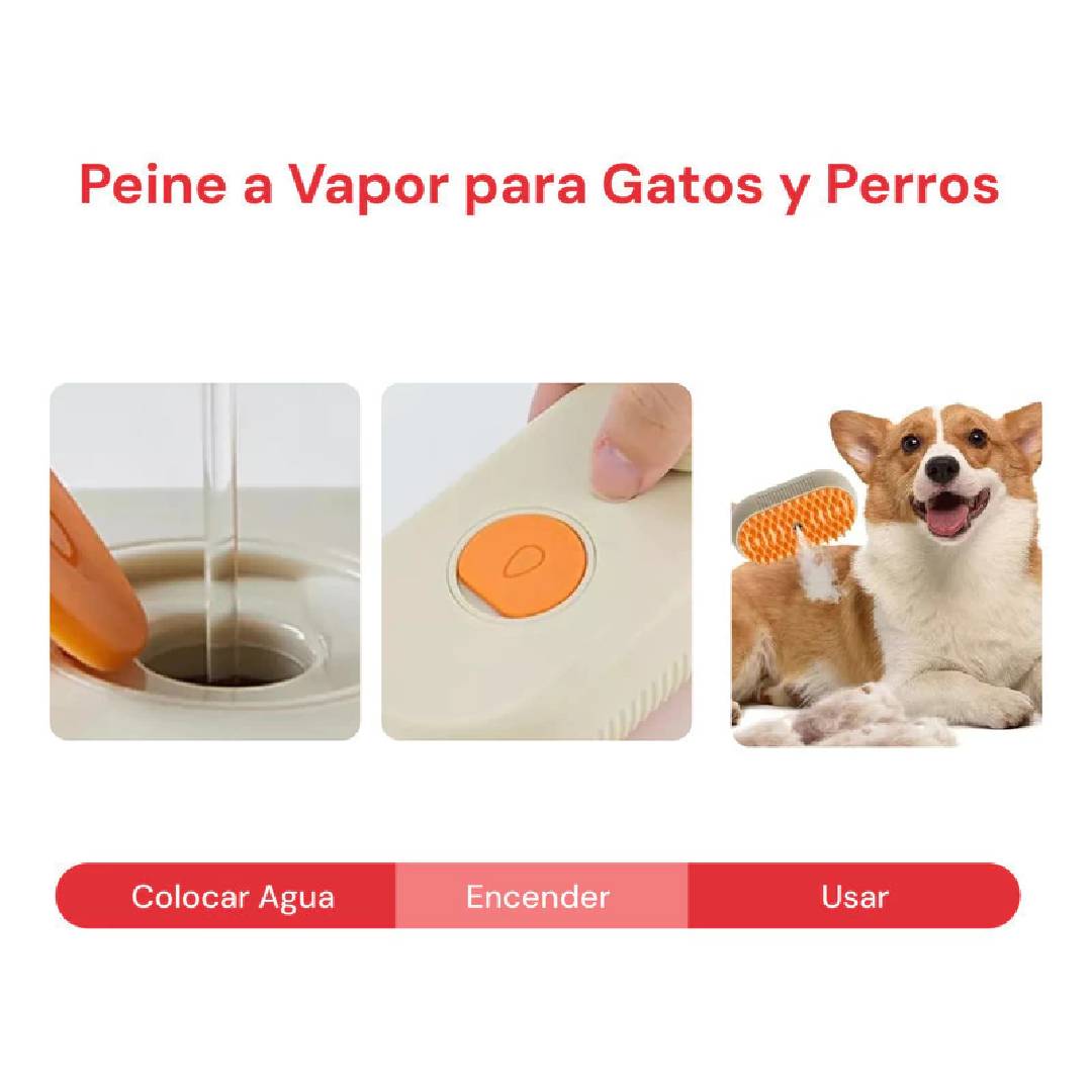 CEPILLO A VAPOR PEINE MASAJEADOR SACA PELOS