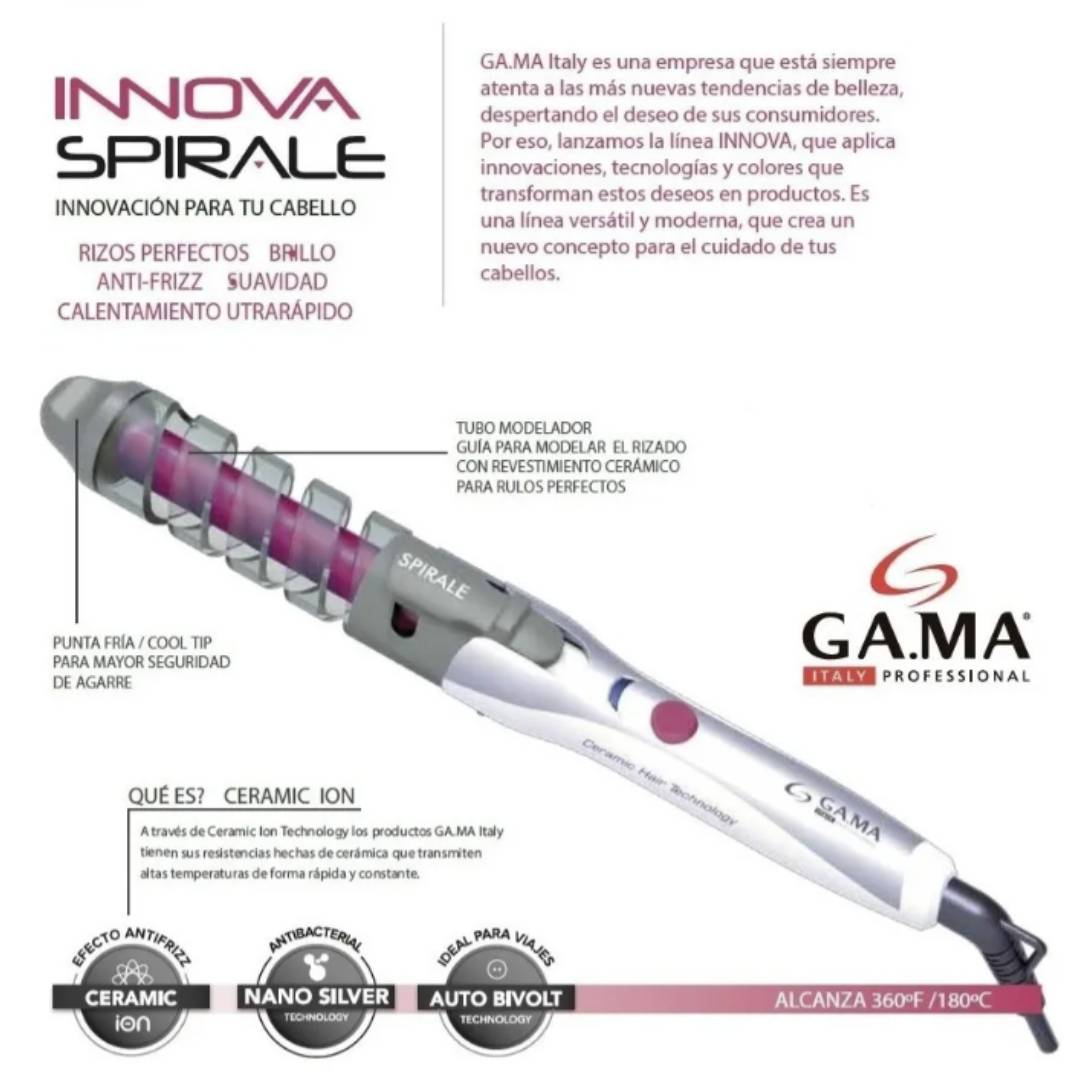 RIZADOR BUCLERA GAMA INNOVA SPIRALE CERAMIC ION - 180°c