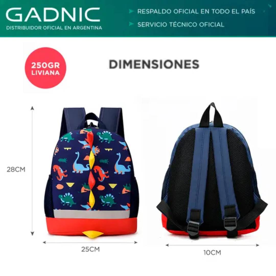 MOCHILA ESCOLAR GADNIC NIÑOS DINOSAURIOS