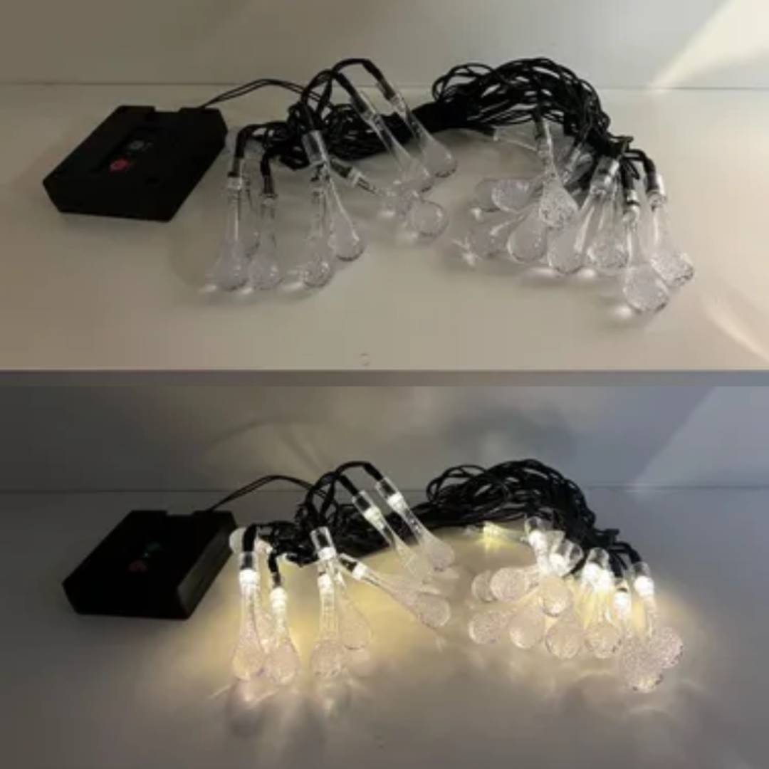 GUIRNALDA GOTA SOLAR LED CALIDA - 4,5mts