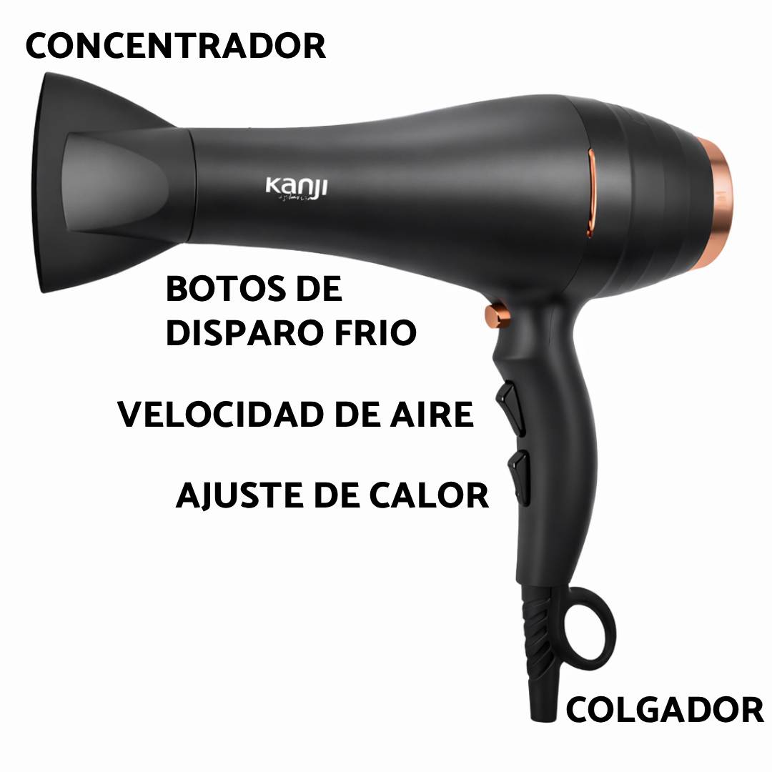 SECADOR PELO AIRE FRIO-CALOR KANJI BEAUTY - 2000w