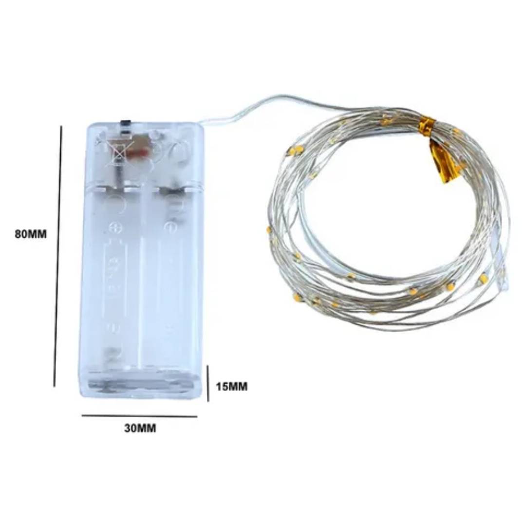 PACK 10 GUIRNALDAS MICROLED ALAMBRE CALIDAS - 3mts