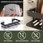 PACK 2 ESTANTES REPISAS METALICO ADHESIVO - NEGRO