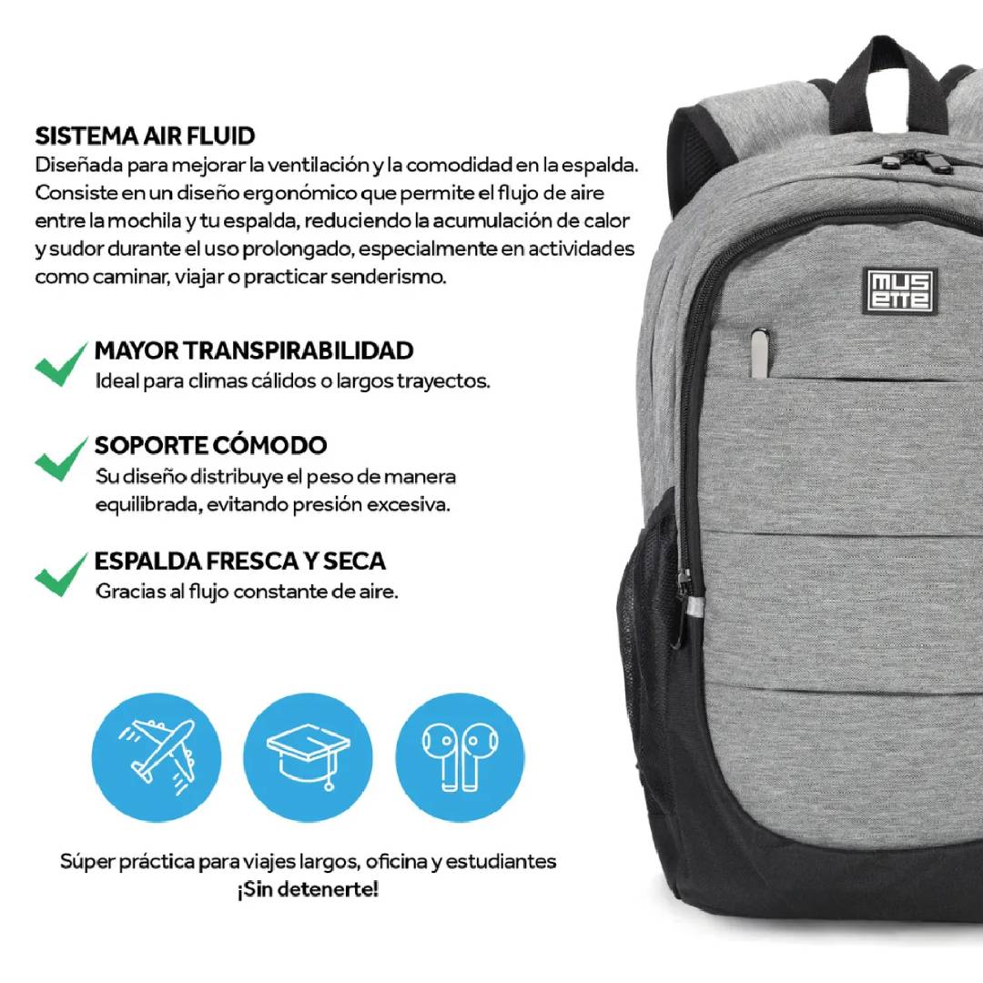 MOCHILA PORTA NOTEBOOK URBANA MUSETTE