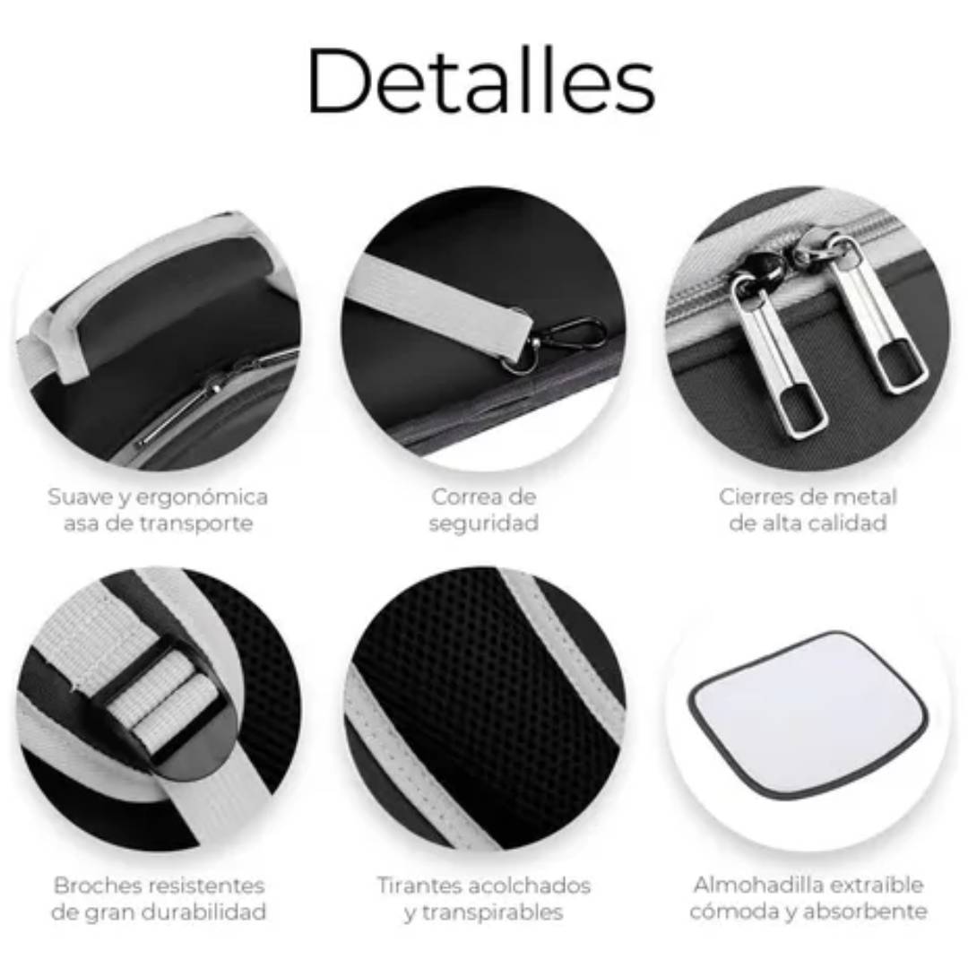 MOCHILA TRANSPORTADORA MASCOTAS RIGIDA CAPSULA TRANSPARENTE - NEGRO - ROSA