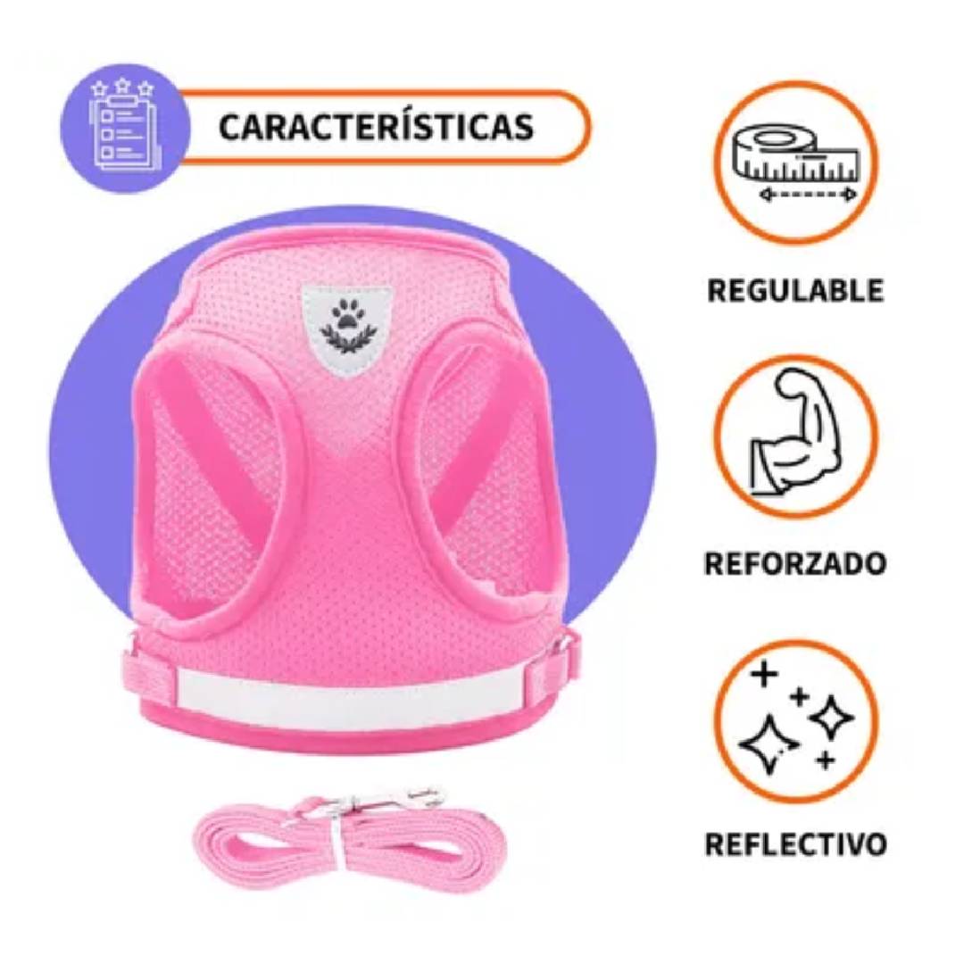 PRETAL ARNES PERROS PEQUEÑOS CORREA PASEO - ROSA - 1.13mts