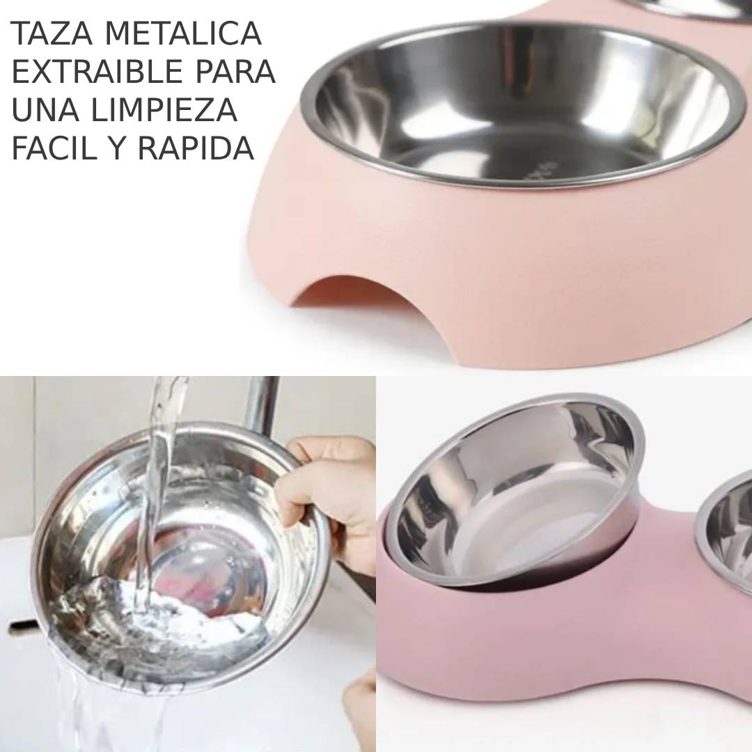 PLATO COMEDERO MASCOTAS DOBLE