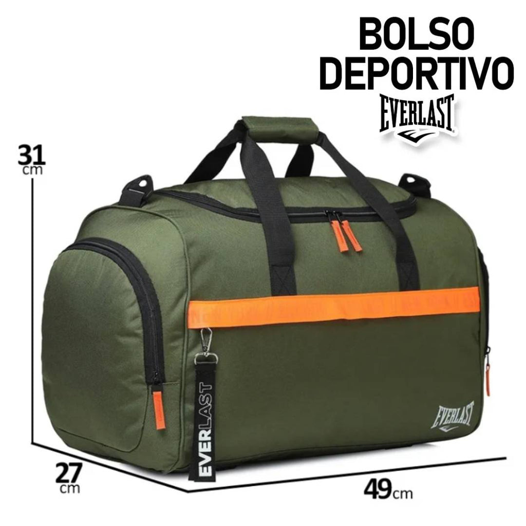 BOLSO DEPORTIVO EVERLAST GRANDE CON BOTINERO - NEGRO