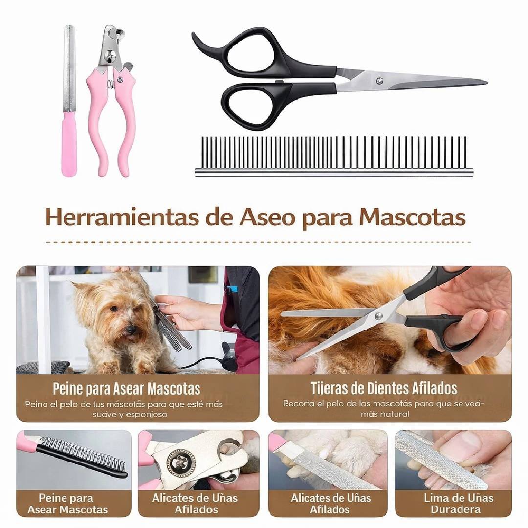 MAQUINA CORTA PELO PERRO MASCOTA RECARGABLE INALAMBRICA ACC