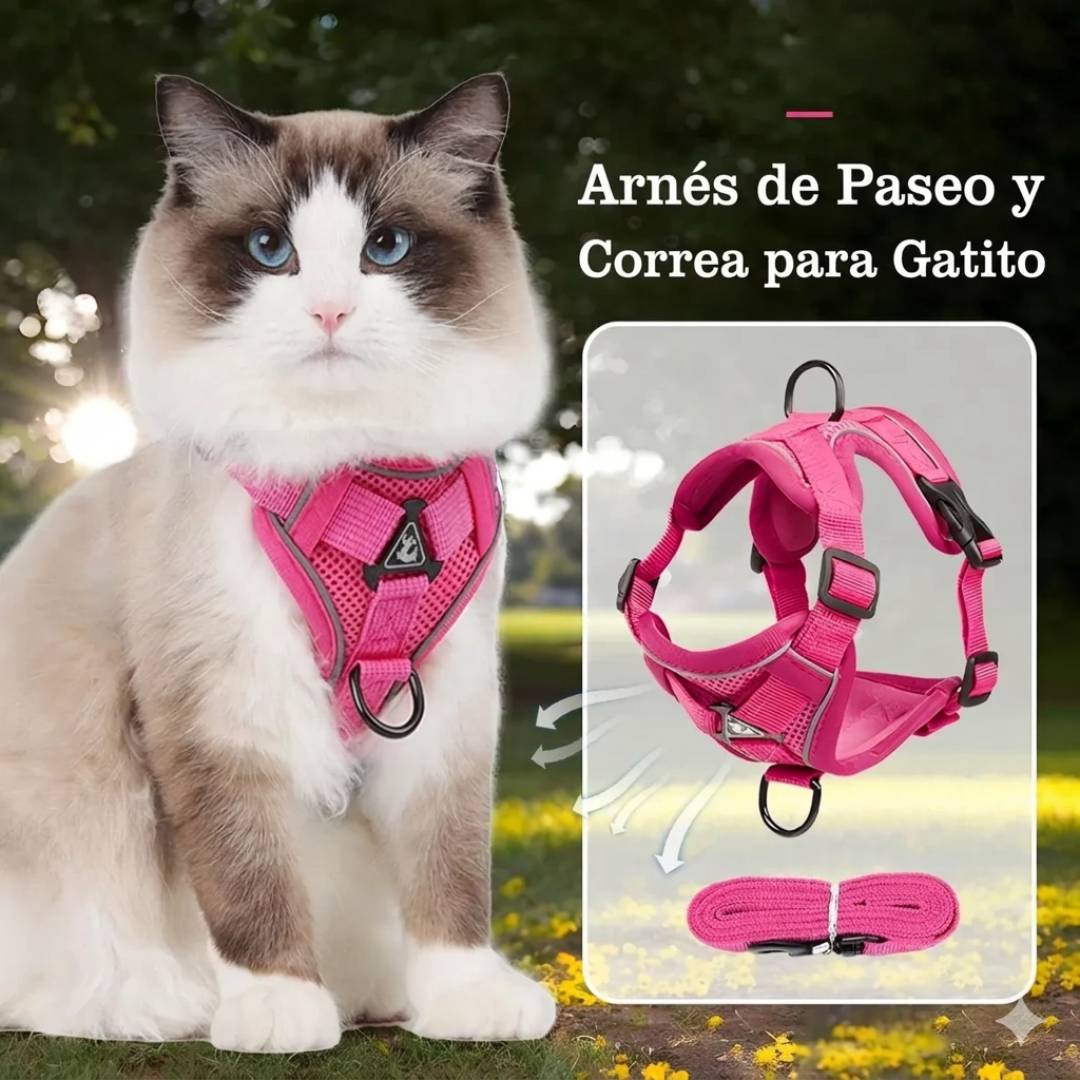 ARNES PRETAL ANTI TIRONES CON CORREA - 1,5mts - VERDE - ROSA