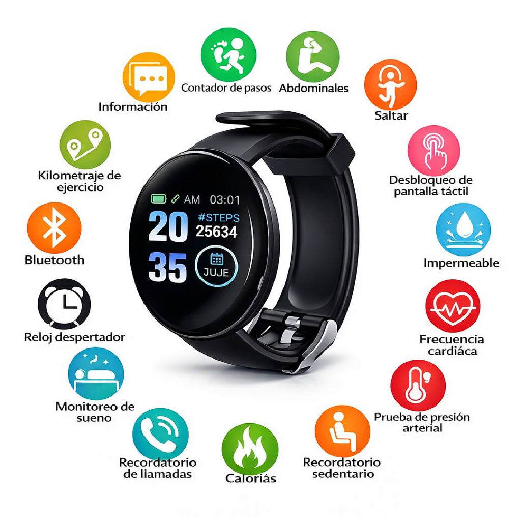 SMARTWATCH D18 FITBAND DEPORTIVO