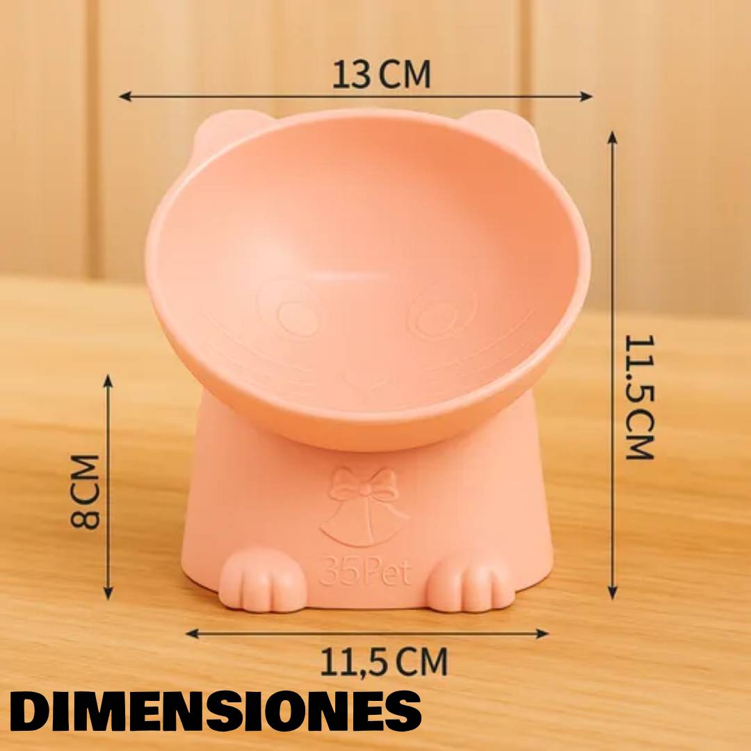 COMEDERO BEBEDERO PLATO ALTO INCLINADO GATO