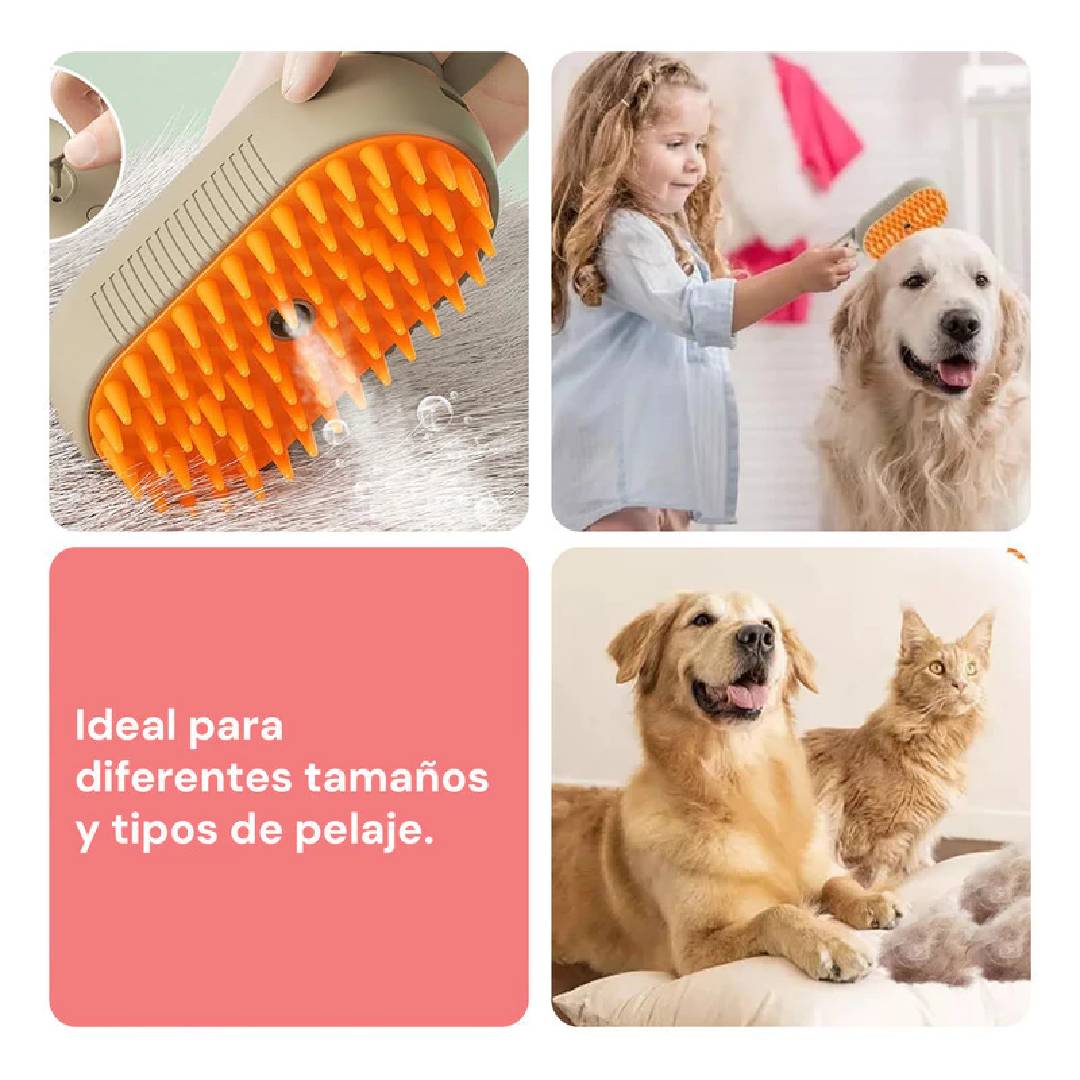 CEPILLO A VAPOR PEINE MASAJEADOR SACA PELOS