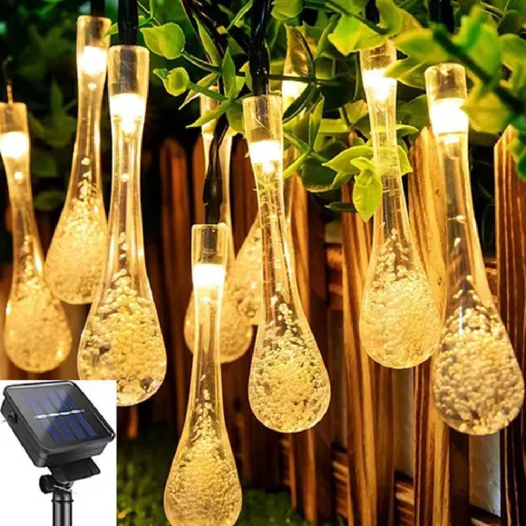 GUIRNALDA GOTA SOLAR LED CALIDA - 4,5mts