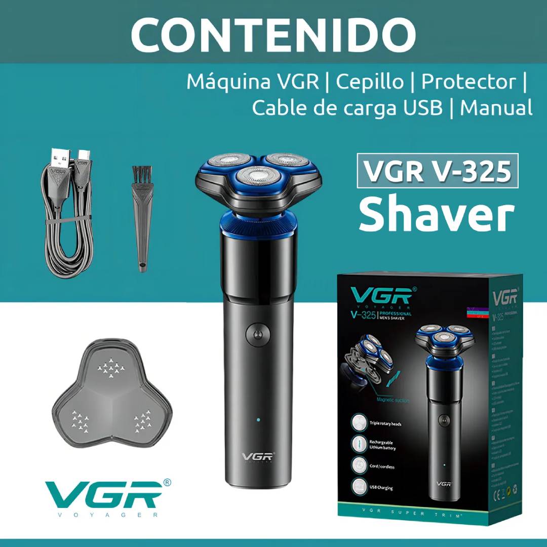 AFEITADORA ELECTRICA RECARGABLE SHAVER V-325 - 5w - 3000rpm