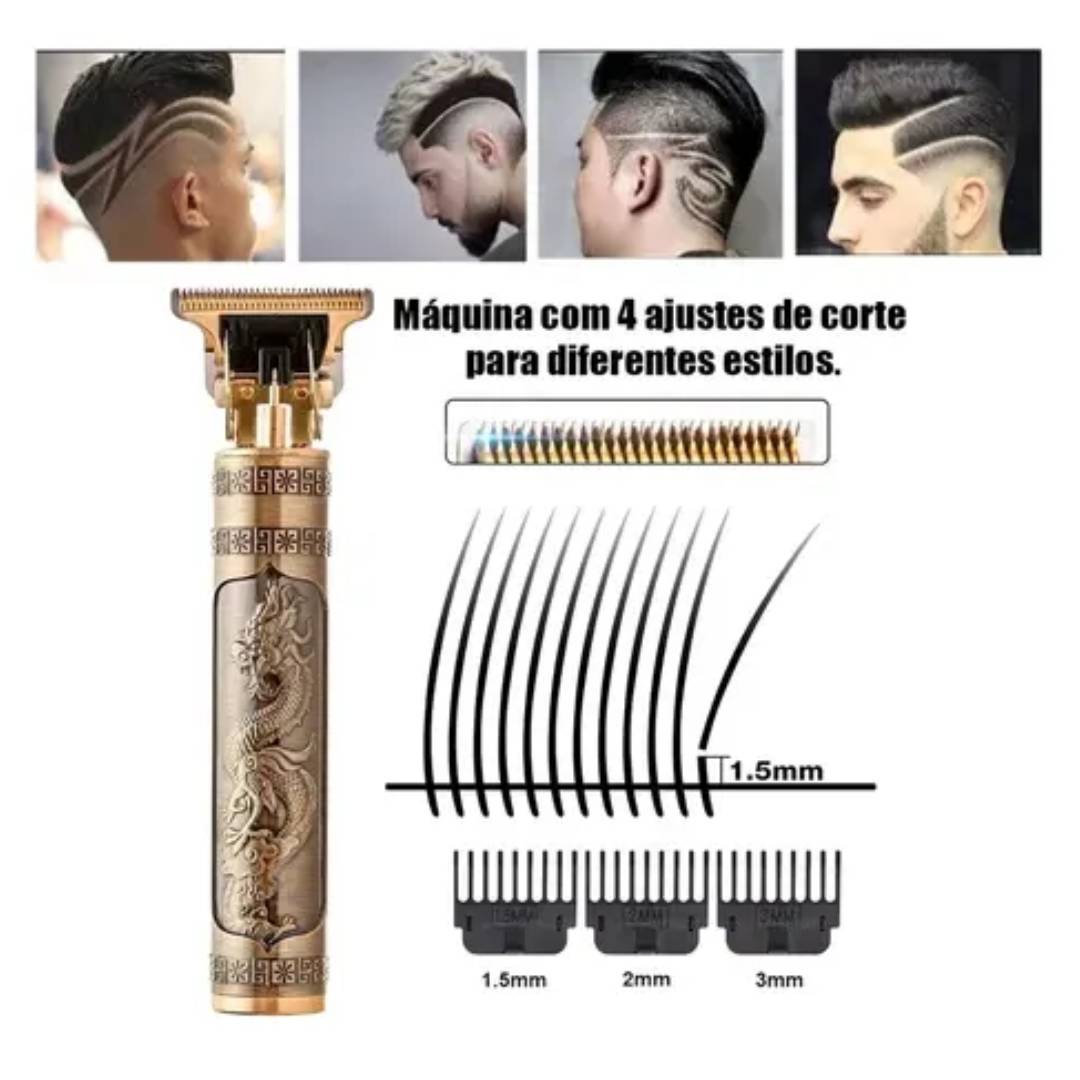 AFEITADORA, CORTE PELO, PATILLERA, VINTAGE DRAGON DORADO T-BLADE