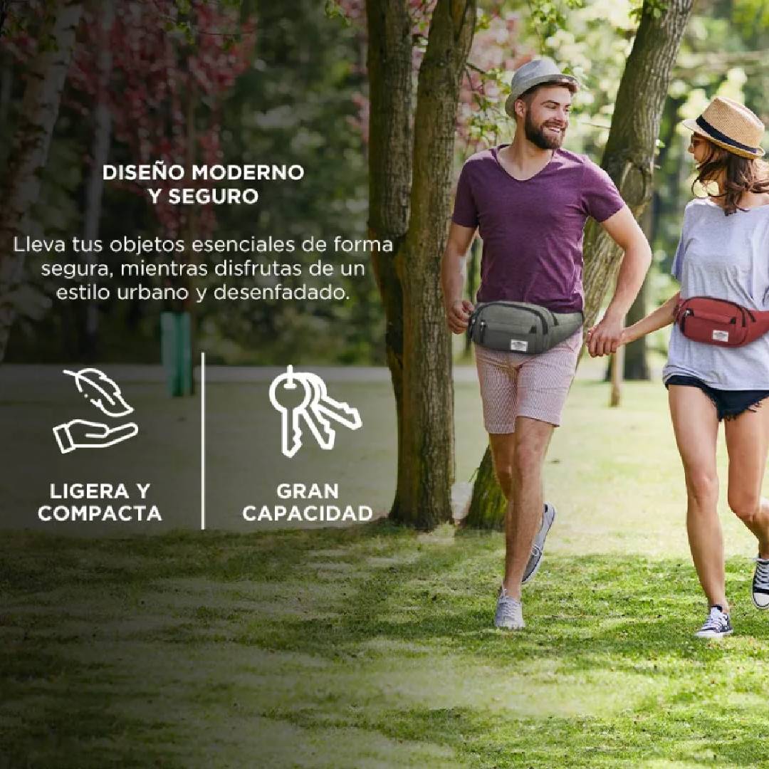 RIÑONERA UNISEX BANDEROLA SOUTH PORT - AZUL - ROJO