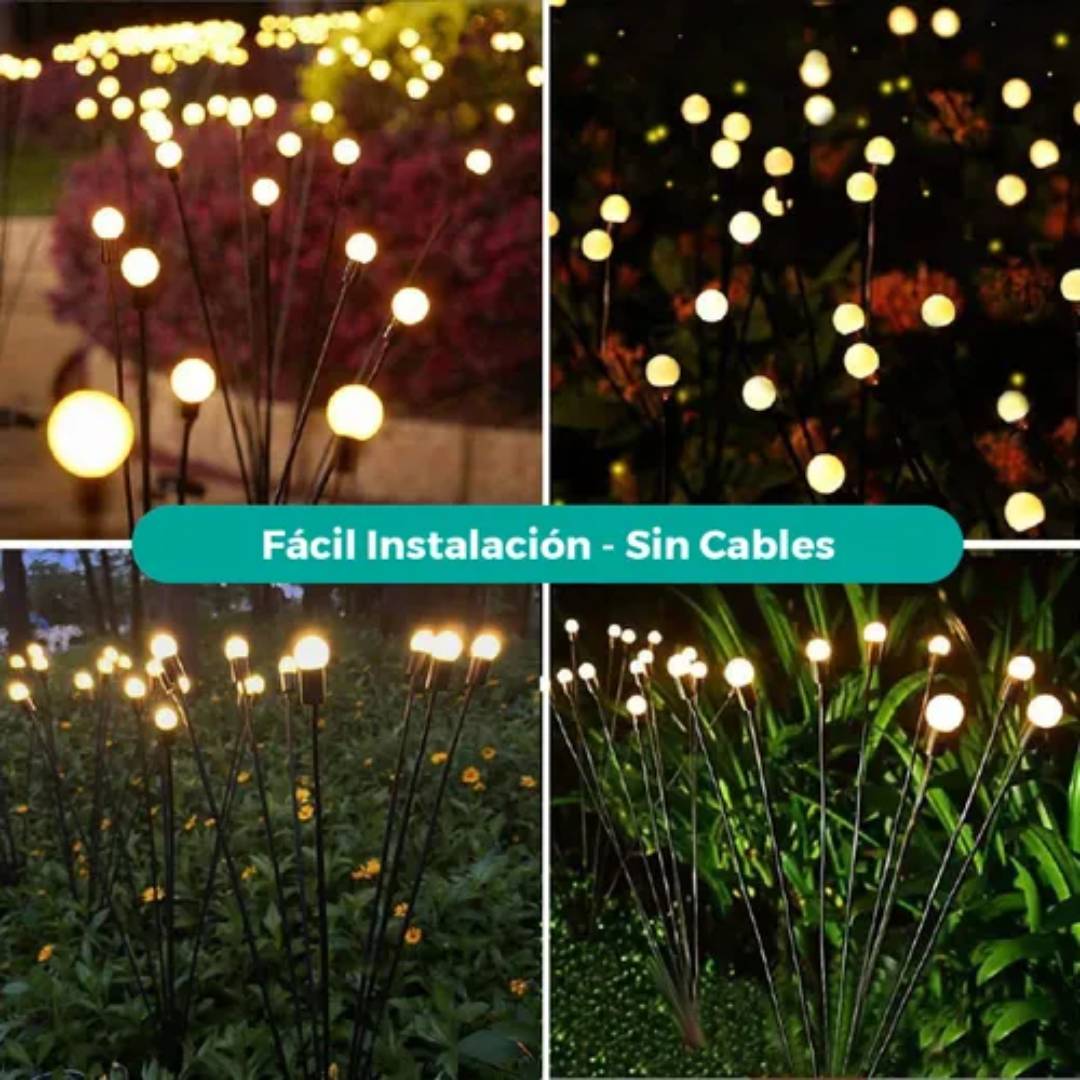 ESTACA LED SOLAR RAMO 8 BOMBILLAS - 2unidades