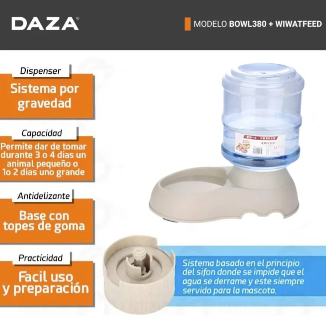 BEBEDERO DISPENSER AUTOMATICO DAZA WIWATFEED - 3,75lt