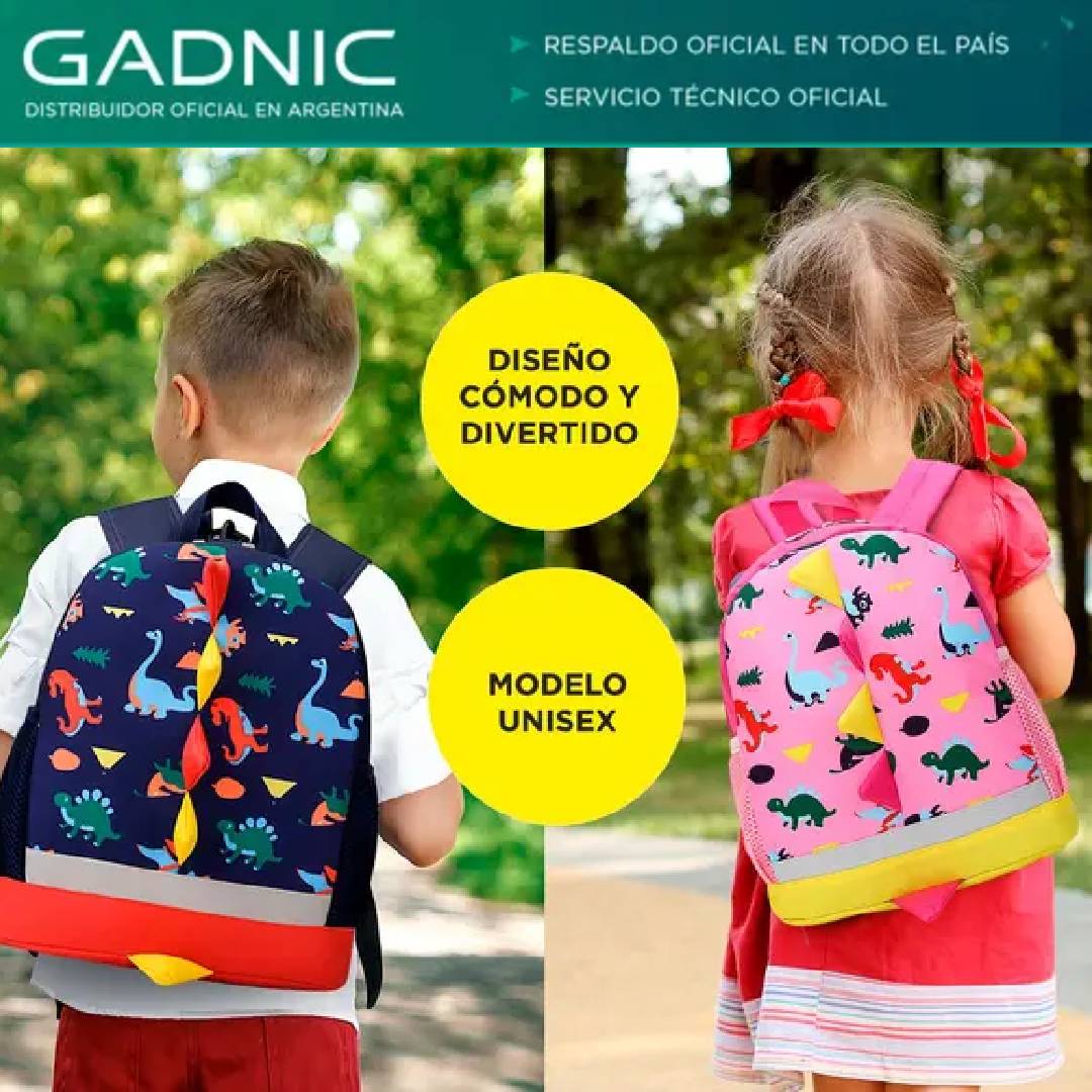 MOCHILA ESCOLAR GADNIC NIÑOS DINOSAURIOS