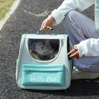 MOCHILA HELLO CAT MASCOTAS SUONO - CELESTE