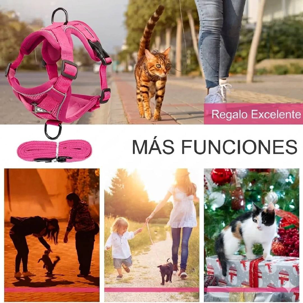 ARNES PRETAL ANTI TIRONES CON CORREA - 1,5mts - VERDE - ROSA