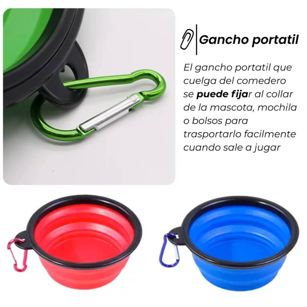 BOWL SILICONA PLEGABLE BEBEDERO COMEDERO - 350ml