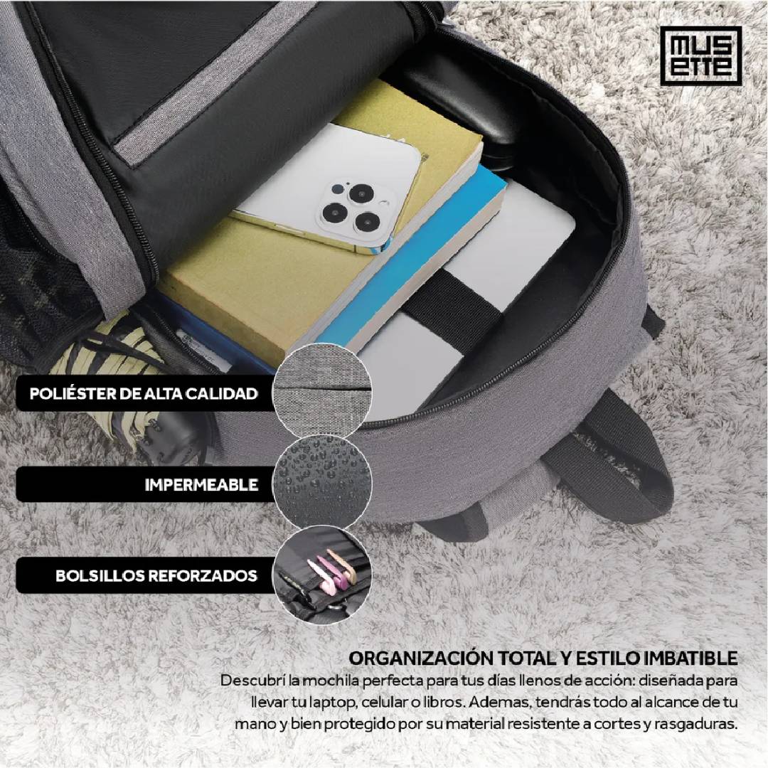 MOCHILA PORTA NOTEBOOK URBANA MUSETTE