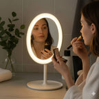 ESPEJO MESA OVALADO MTL LUZ LED 3 TONOS MAQUILLAJE - 15x26,50cm