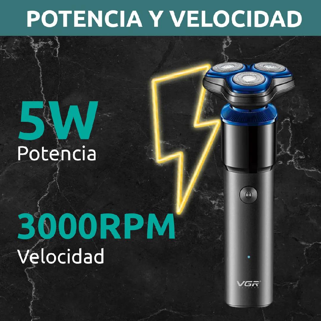 AFEITADORA ELECTRICA RECARGABLE SHAVER V-325 - 5w - 3000rpm