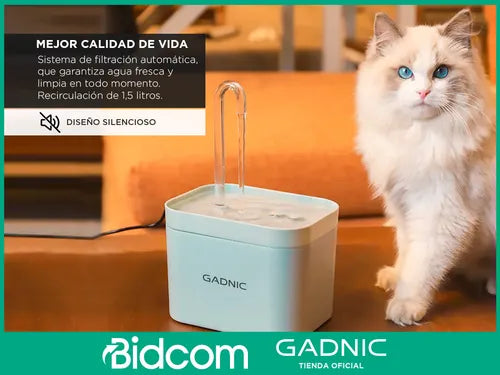 Bebedero De Agua Automático Silencioso Gadnic Recirculante